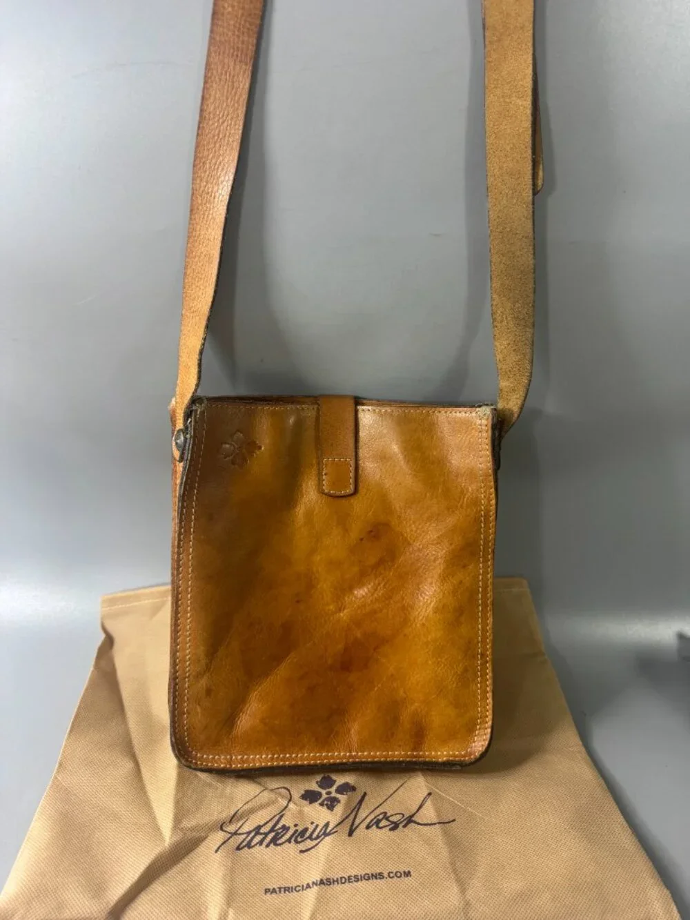 Patricia Nash Brown Leather Wicker Shoulder Bag